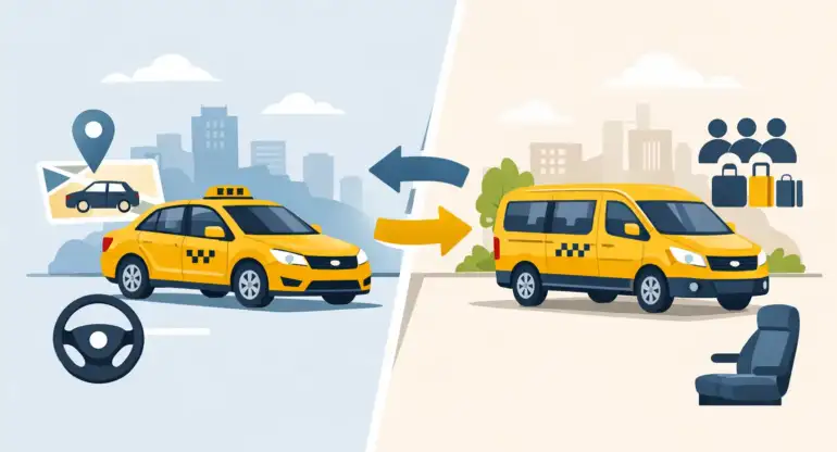 Verschil taxi en taxibus helder uitgelegd